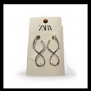 SOLD- ZARA Silver Tone Infinity Twisted Hoop Earrings NWT